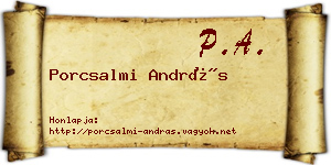 Porcsalmi András névjegykártya