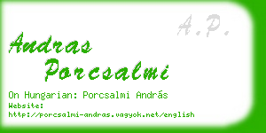 andras porcsalmi business card
